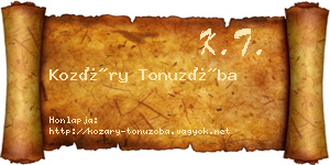 Kozáry Tonuzóba névjegykártya